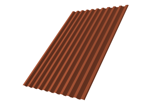 Профнастил С21 R 0,5 Satin RAL 8004 терракота