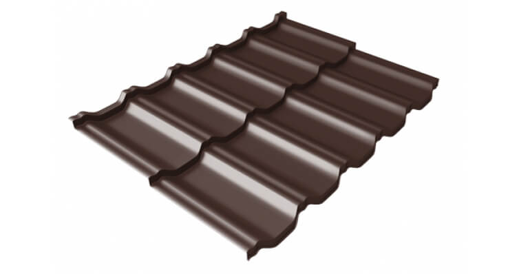 Металлочерепица модульная квинта uno GL 0,5 Rooftop Бархат RAL 8017 шоколад