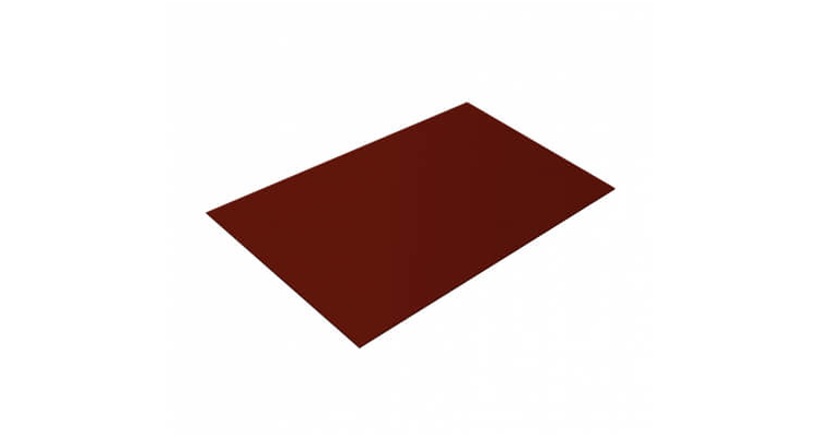 Плоский лист 0,5 GreenCoat Pural с пленкой RR 29 красный (RAL 3009 оксидно-красный)