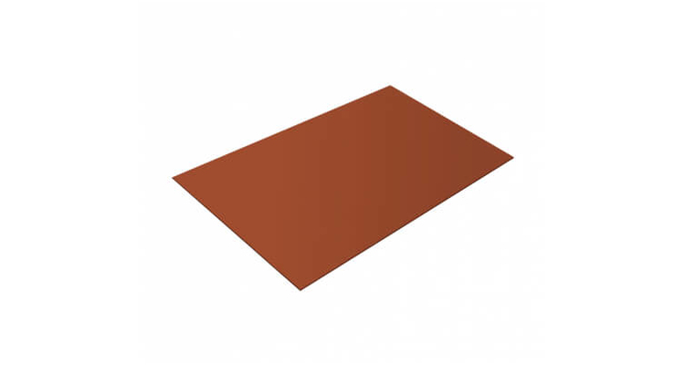 Плоский лист 0,5 GreenCoat Pural Matt с пленкой RR 750 кирпично-красный (RAL 8004 терракота)