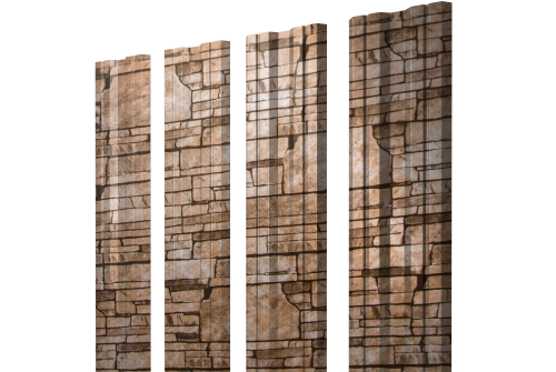 Штакетник Twin с прямым резом 0,45 Print Elite Sand Stone TwinColor