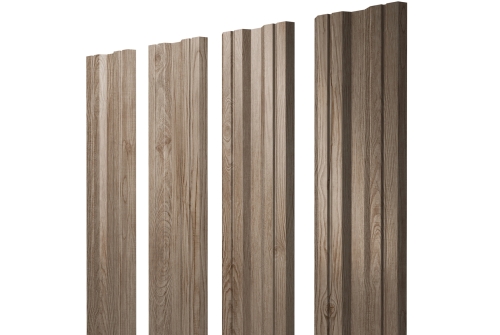 Штакетник Twin с прямым резом 0,45 Print Elite White Wood TwinColor
