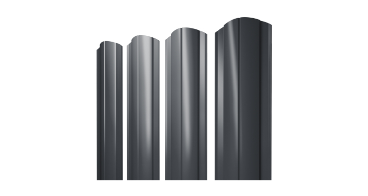 Штакетник Круглый фигурный 0.5 Satin RAL 7024 мокрый асфальт