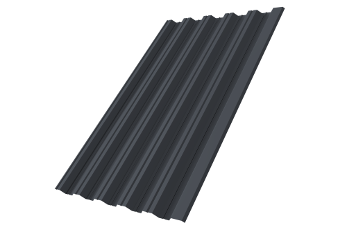 Профнастил НС35R 0.45 PE-Double RAL 7024 мокрый асфальт