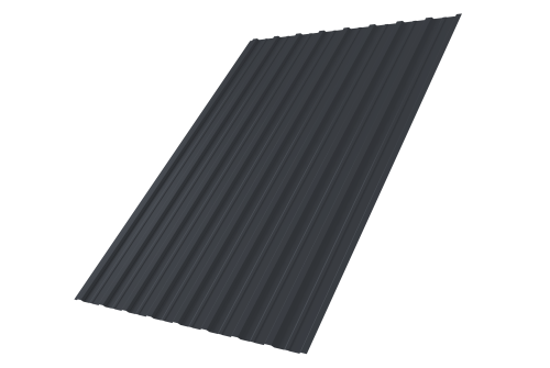 Профнастил С10A 0,7 PE RAL 7024 мокрый асфальт