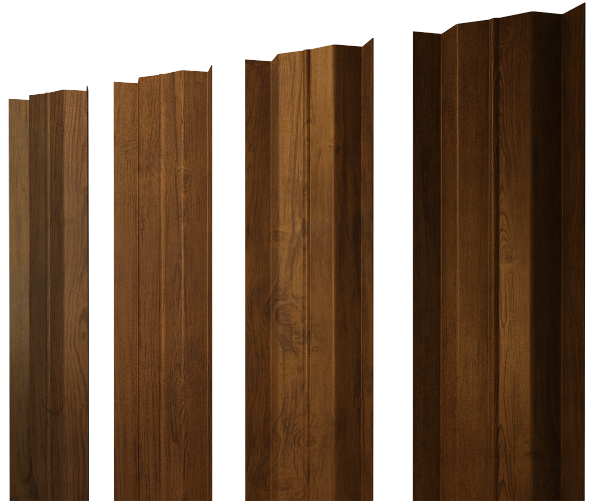 Штакетник М-образный В с прямым резом 0.45 Print Elite Golden Wood TwinColor