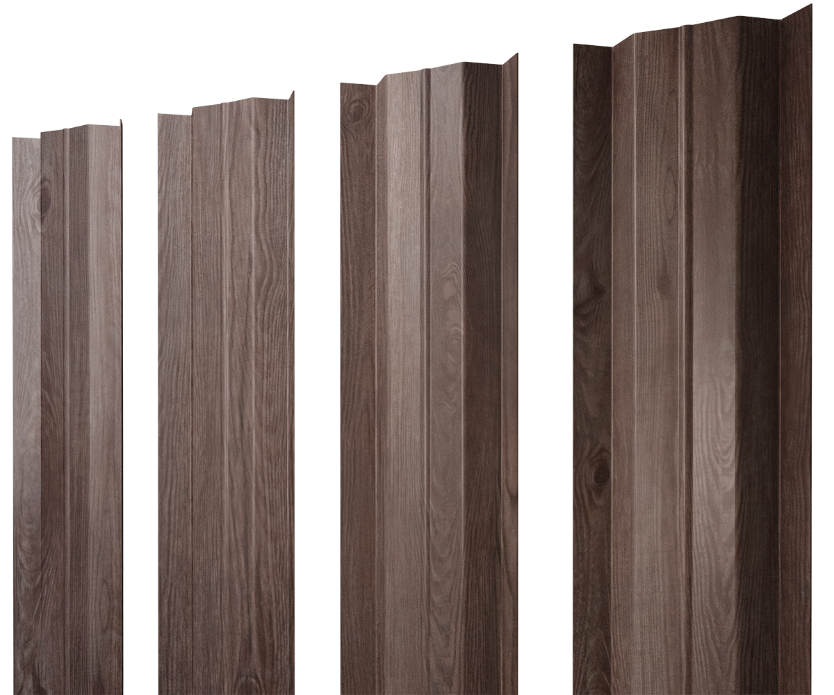 Штакетник М-образный В с прямым резом 0.45 Print Elite White Wood TwinColor