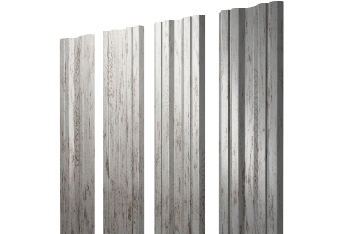 Штакетник Twin с прямым резом 0,45 Print Elite Snow Wood TwinColor