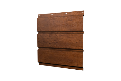 Софит металлический центральная перфорация 0,45 Print Elite с пленкой Golden Wood TwinColor