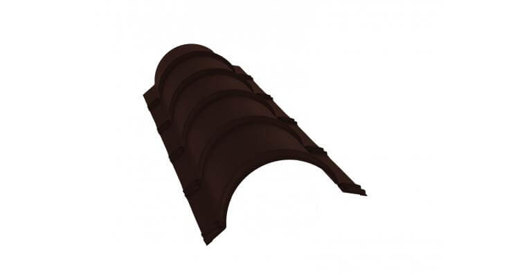 Планка конька полукруглого 0,5 GreenCoat Pural BT, matt RR 887 шоколадно-коричневый (RAL 8017 шоколад) (1,97м)
