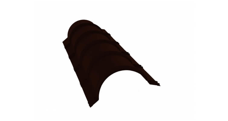 Планка малого конька полукруглого PE RR 32 темно-коричневый