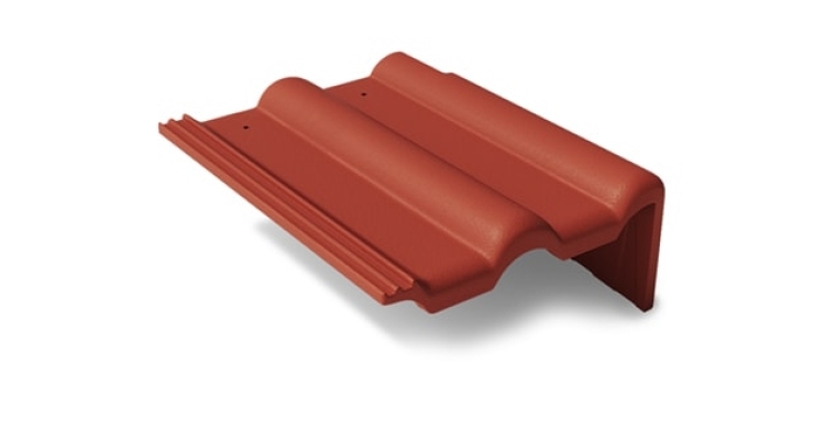 Боковая цементно-песчаная черепица Braas Франкфуртская правая, вишня