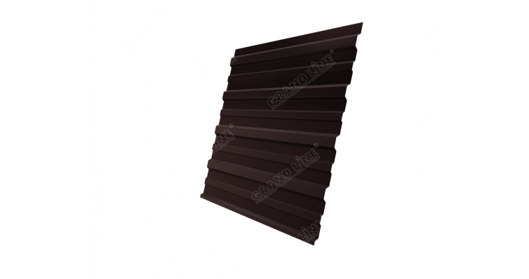 Профнастил лист С10 A GL толщина 0,5 покрытие Polydexter RAL 8017 шоколад