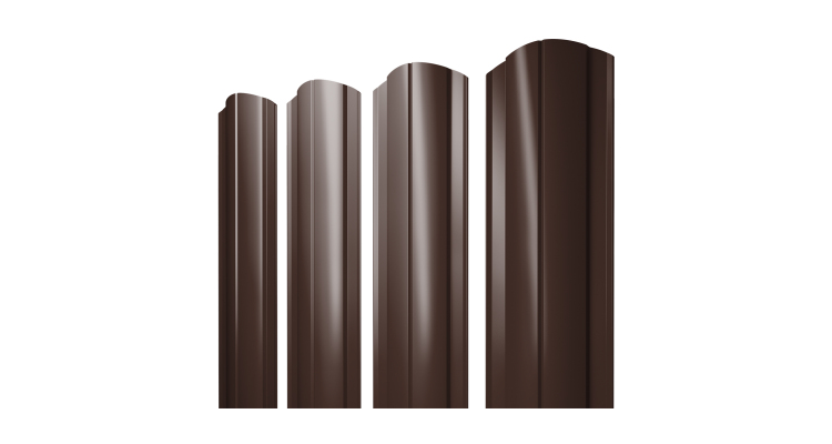 Штакетник Круглый фигурный 0,45 PE-Double RAL 8017 шоколад