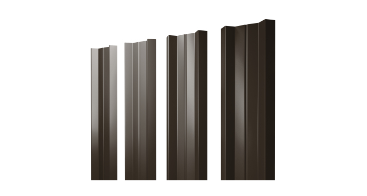 Штакетник М-образный A с прямым резом 0.5 Satin RR 32 темно-коричневый