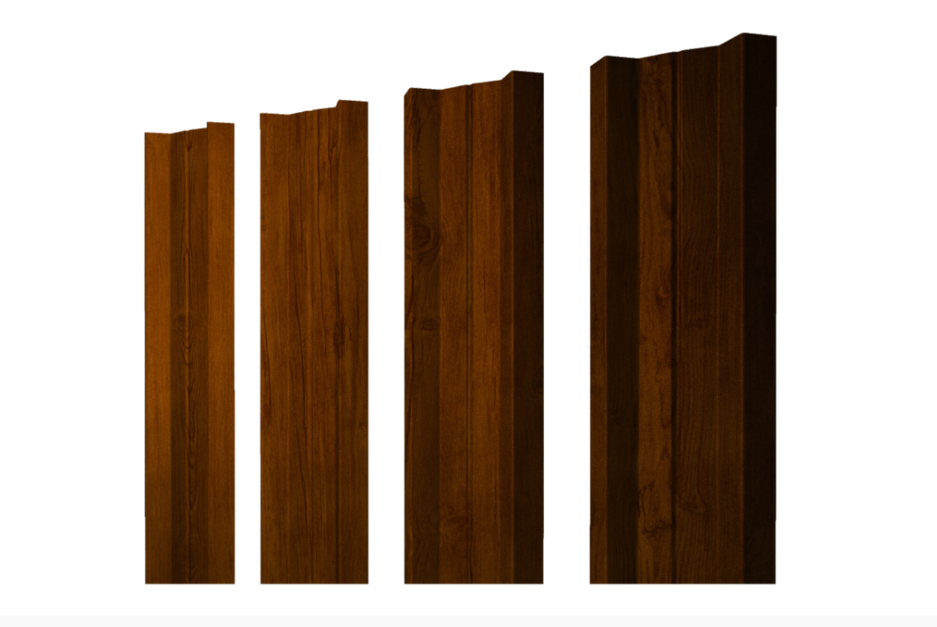 Штакетник М-образный А с прямым резом 0.45 Print Premium Golden Wood Intense FTC