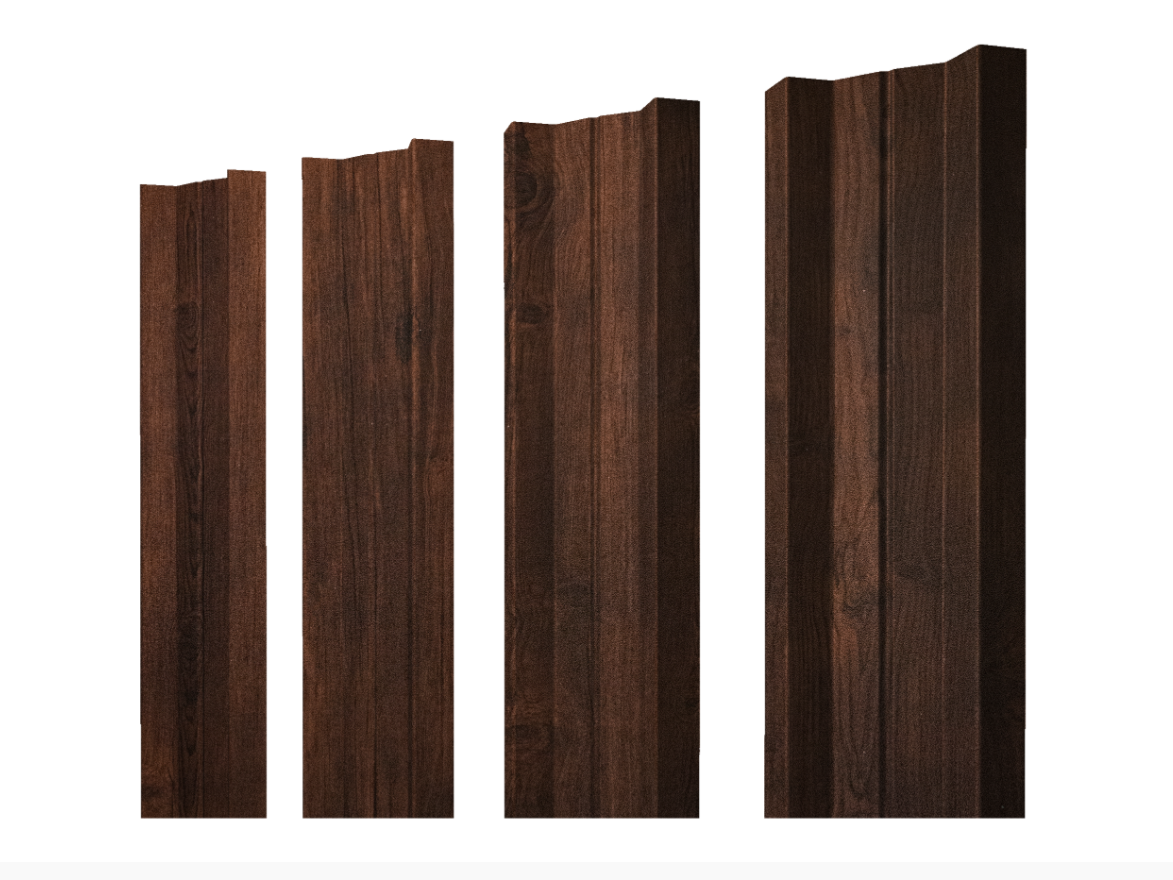 Штакетник М-образный А с прямым резом 0.45 Print Premium Cherry Wood Dark FTC