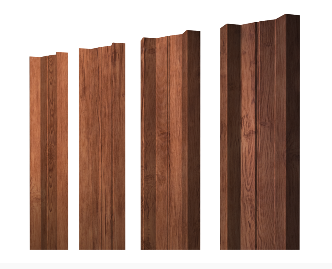 Штакетник М-образный А с прямым резом 0.45 Print Premium Rowan Wood Intense FTC