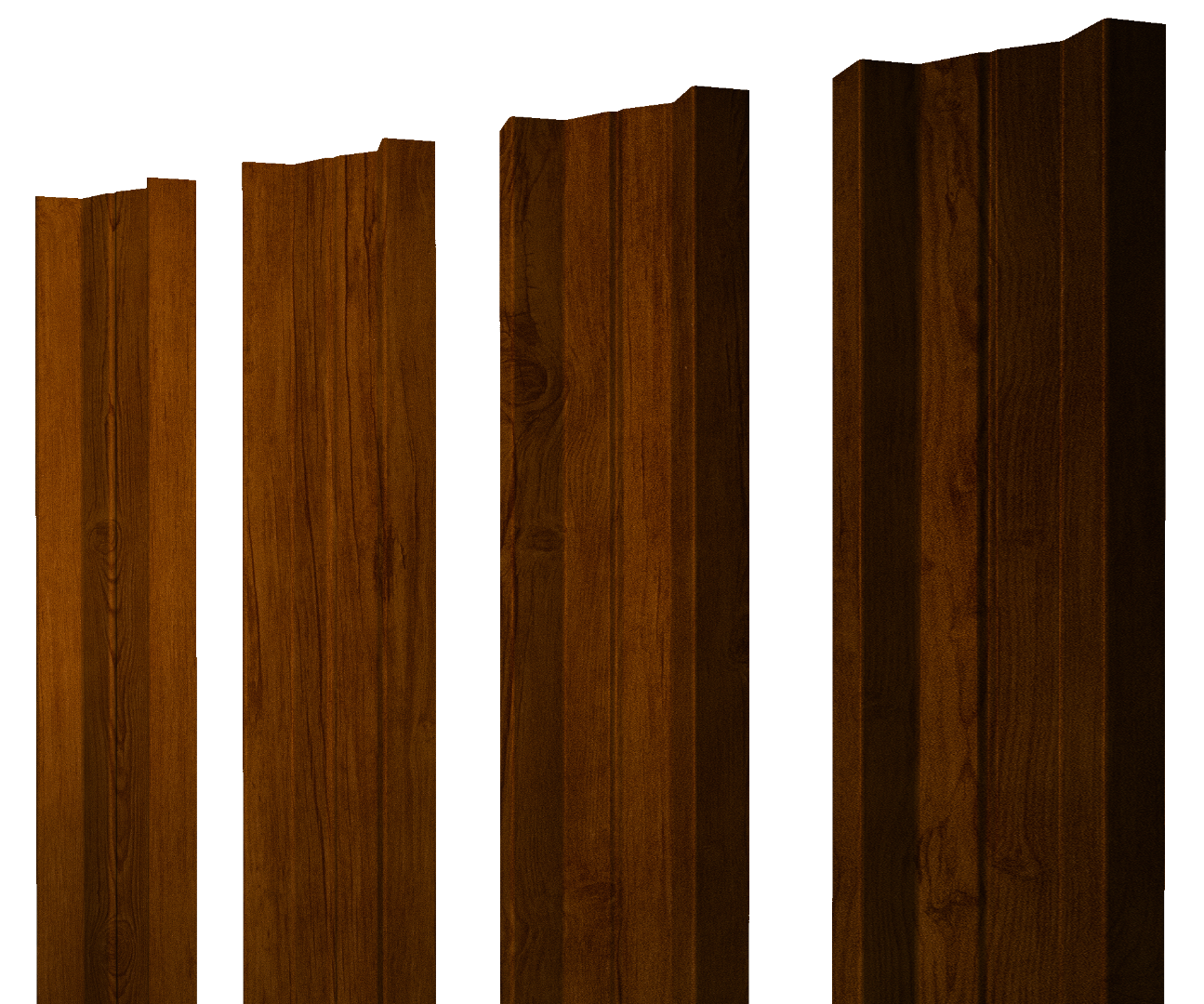 Штакетник М-образный А с прямым резом 0.45 Print-Double Premium Golden Wood Intense F