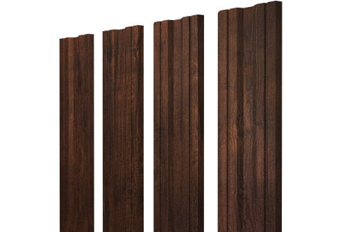 Штакетник Twin с прямым резом 0,45 Print Premium Cherry Wood Dark FTC