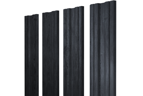 Штакетник Twin с прямым резом 0,45 Print Premium Grey Wood TwinColor