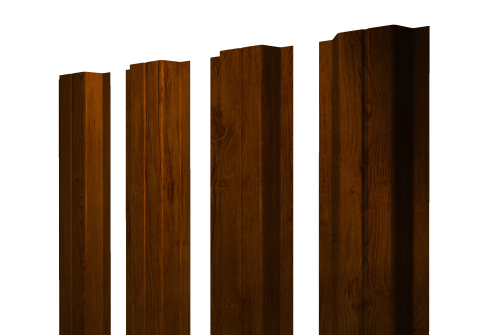 Штакетник П-образный A с прямым резом 0,45 Print-Double Premium Golden Wood Intense F