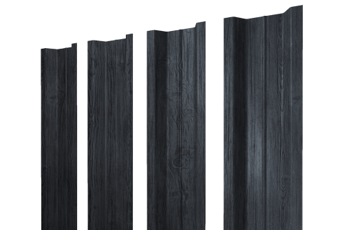 Штакетник П-образный В с прямым резом 0,45 Print Premium Grey Wood TwinColor