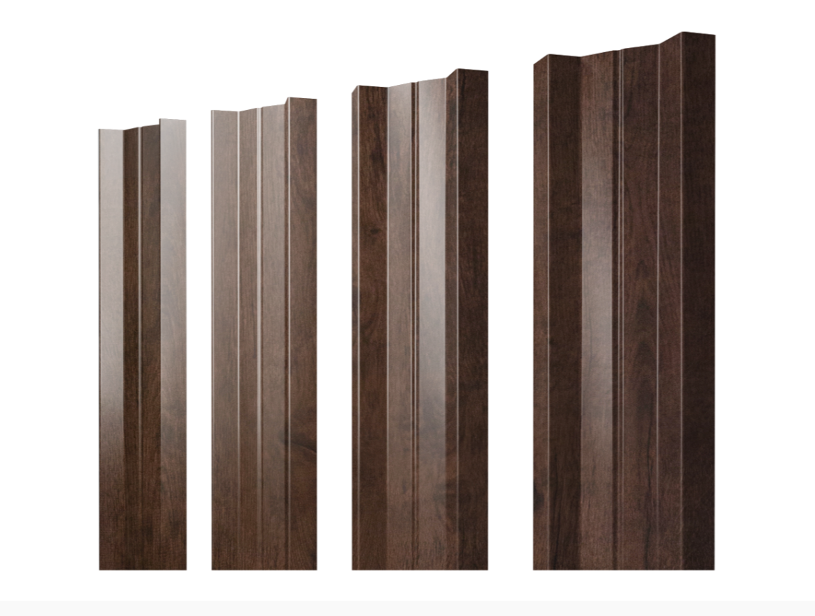 Штакетник М-образный В с прямым резом 0.45 Print Premium Antique Wood TwinColor
