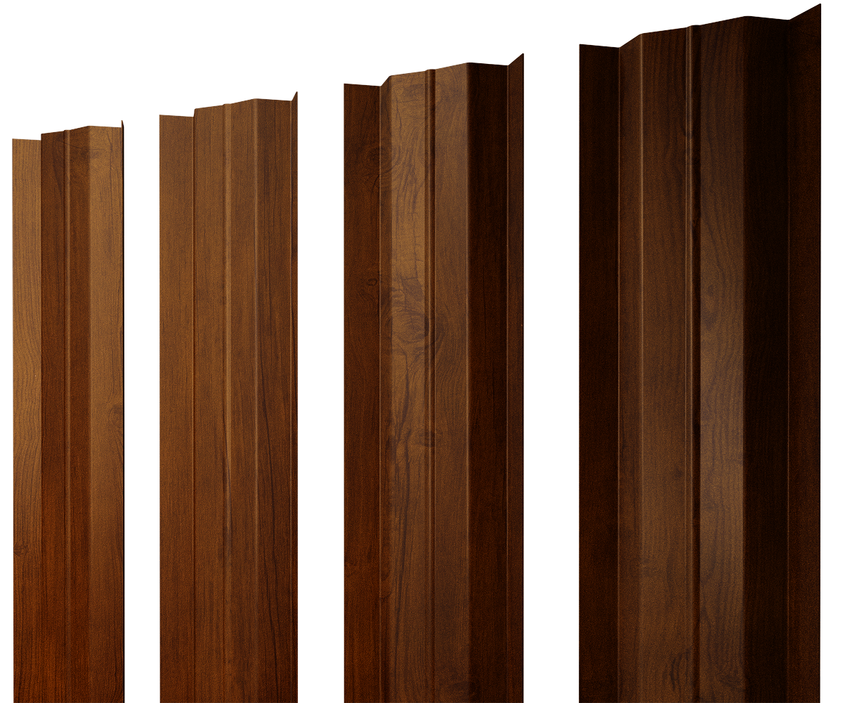 Штакетник М-образный В с прямым резом 0.45 Print Premium Golden Wood Intense FTC