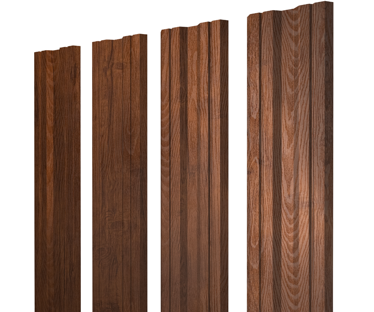 Штакетник М-образный В с прямым резом 0.45 Print Premium Golden Wood Fresh TwinColor