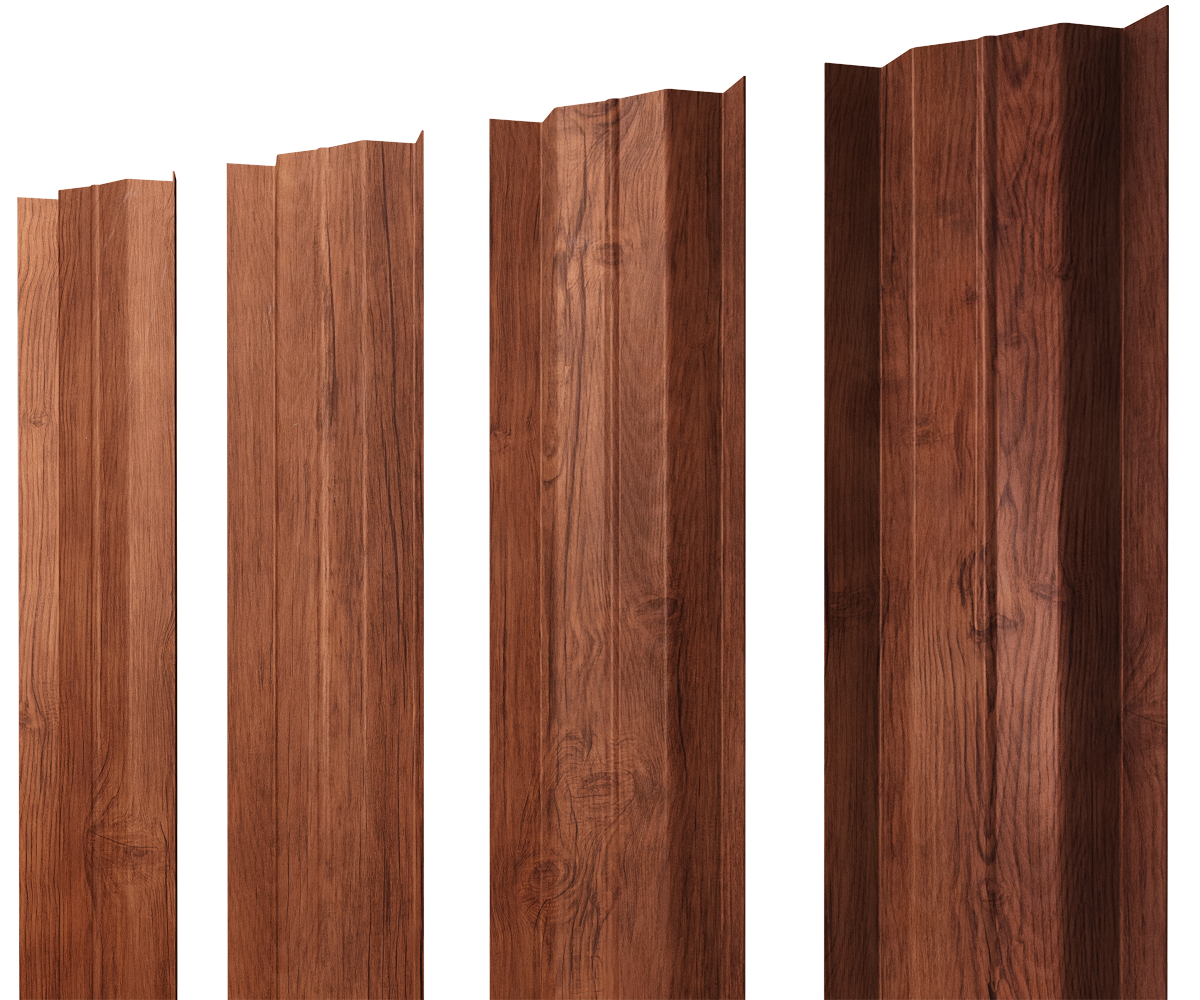 Штакетник М-образный В с прямым резом 0.45 Print Premium Rowan Wood Intense FTC