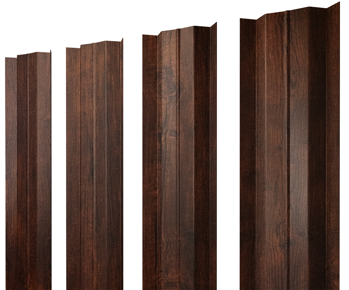 Штакетник М-образный В с прямым резом 0.45 Print-Double Premium Cherry Wood Dark F