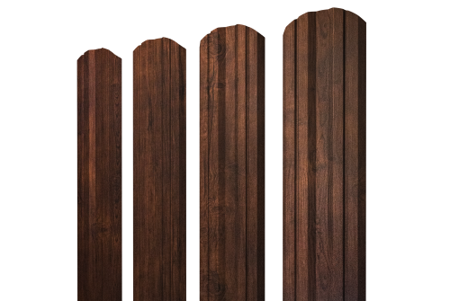 Штакетник Twin фигурный 0,45 Print Premium Cherry Wood Dark FTC