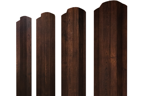 Штакетник М-образный B фигурный 0,45 Print-Double Premium Cherry Wood Dark F