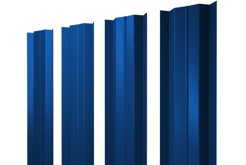 Штакетник М-образный В с прямым резом 0.5 Satin RAL 5005 сигнальный синий