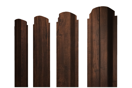 Штакетник П-образный А фигурный 0,45 Print-Double Premium Cherry Wood Dark F