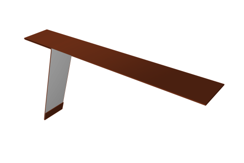 Планка карнизная фальц 130х80 0,5 Satin с пленкой RAL 3009 оксидно-красный (3м)