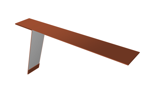 Планка карнизная фальц 130х80 0,5 Satin с пленкой RAL 8004 терракота (2м)