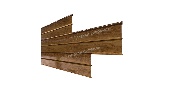 Сайдинг Металл Профиль Lбрус-XL-14х335 (ECOSTEEL-01-МореныйДуб-0.5)