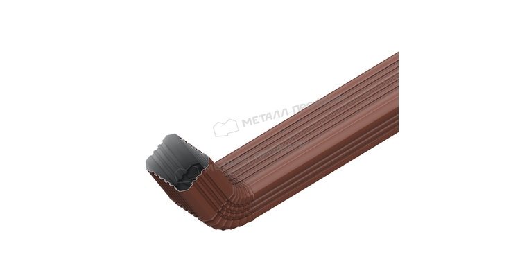 Труба водосточная с коленом Металл Профиль БЮДЖЕТ 76х102х3000 RAL 8017
