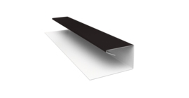 Планка П-образная завершающая сложная (КД) 0,5 Satin с пленкой RAL 9005 черный (2м)