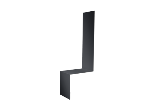 Планка примыкание боковое фальц 0,5 PE с пленкой RAL 7024 мокрый асфальт (3м)