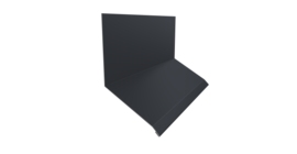 Планка примыкание верхнее к стене фальц Grand Line 150х130х20 0,45 Drap TX RAL 7024 мокрый асфальт (3м)