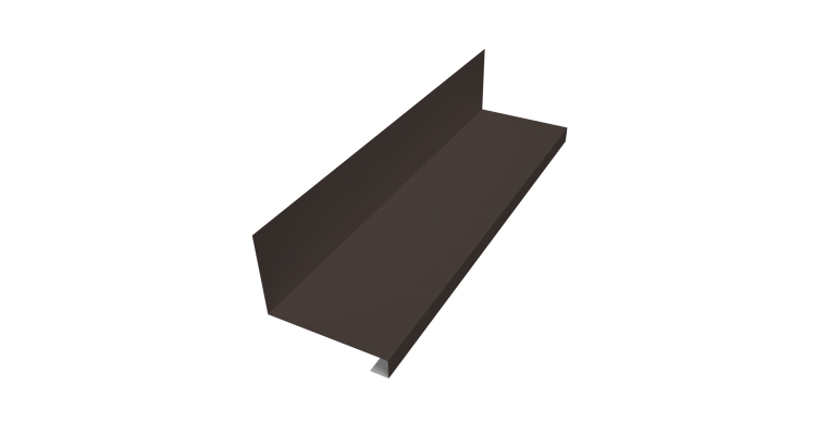 Планка примыкание нижнее к трубе фальц 0,45 Drap TR RR 32 темно-коричневый (3м)
