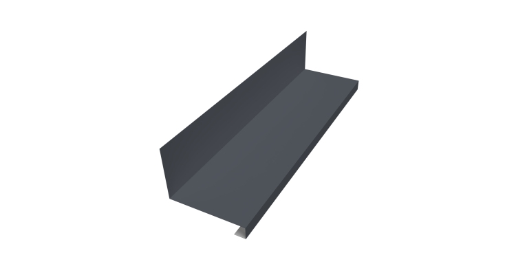 Планка примыкание нижнее к трубе для Кликфальц Pro 0,45 Drap TX RAL 7024 мокрый асфальт (2м)