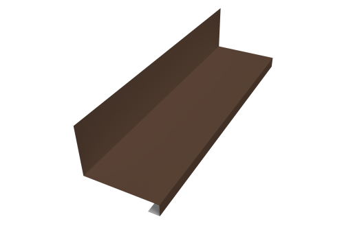 Планка примыкание нижнее к трубе для Кликфальц Pro 0,5 PE с пленкой RAL 8017 шоколад (2м)