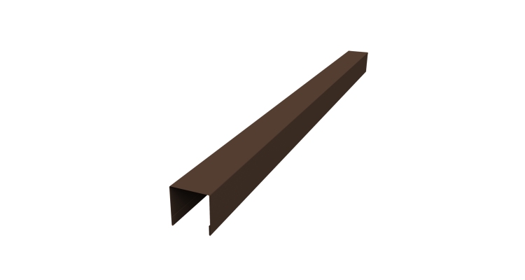 Планка вертикальная лицевая для забора жалюзи Palermo 0,45 PE-Double RAL 8017 шоколад (2,5м)